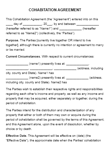 Cohabitation Agreement