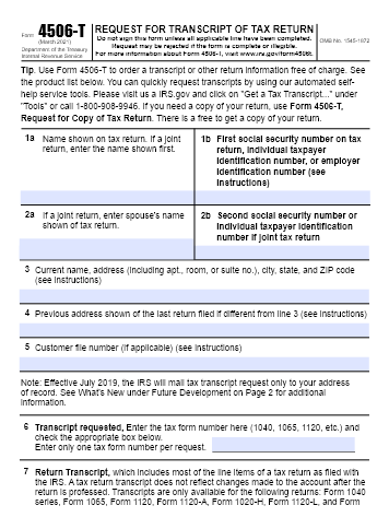 Form 4506T