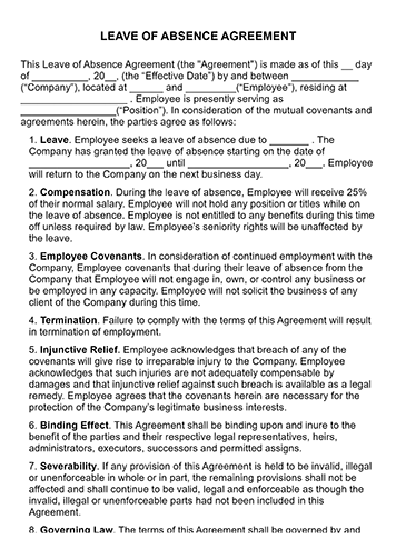 Leave of Absence Agreement