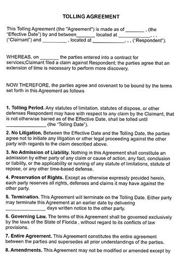 Tolling Agreement